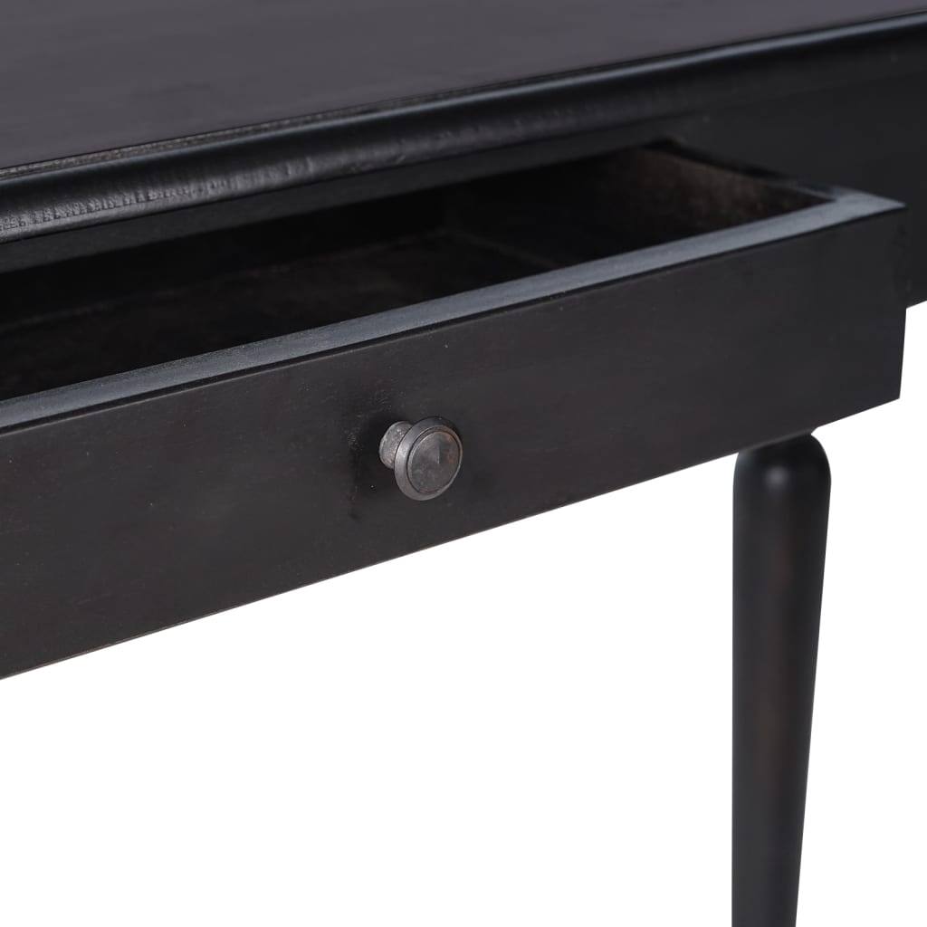 vidaXL Console Table Light Black 110x30x75 cm Solid Mahogany Wood