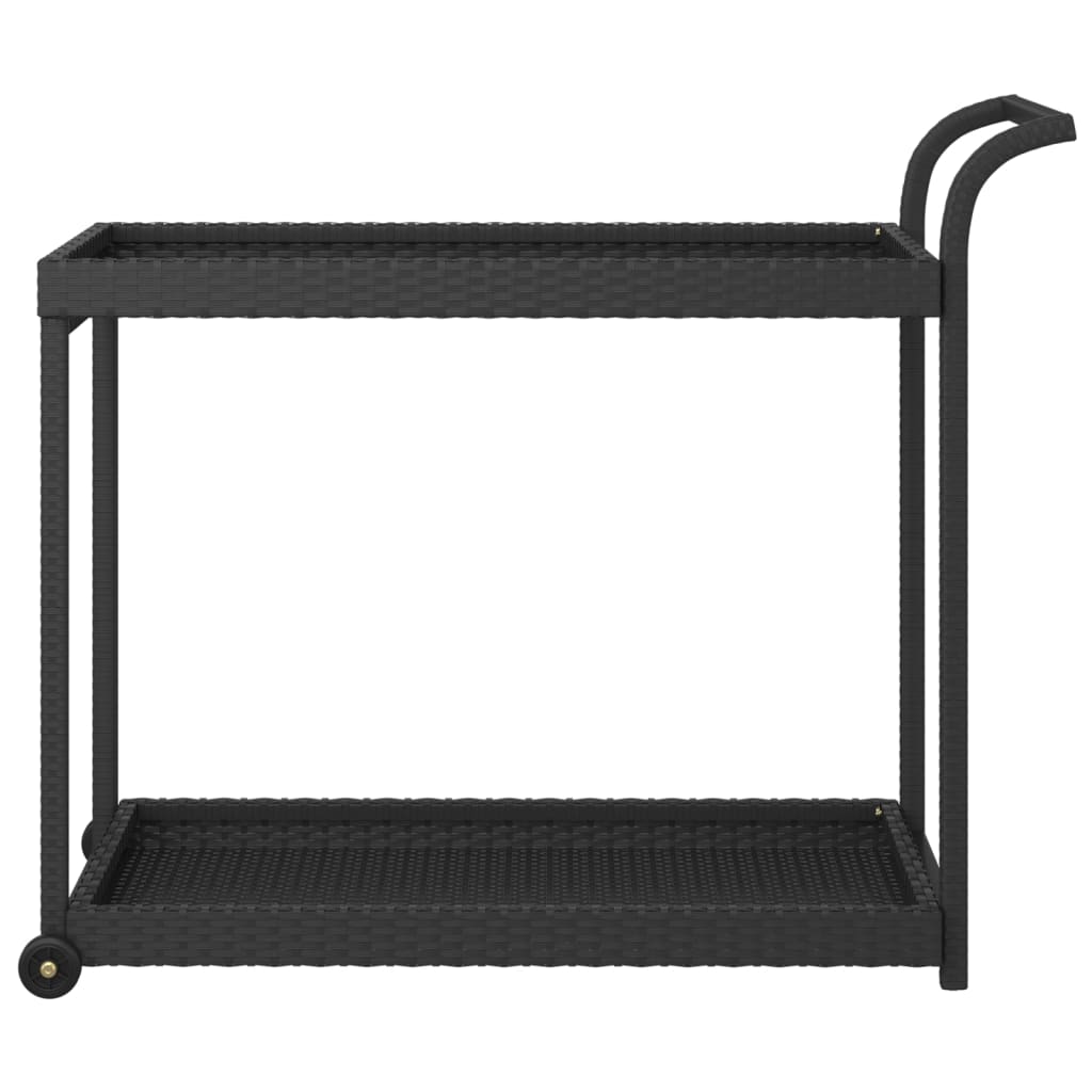 vidaXL Bar Cart Black 100x45x83 cm Poly Rattan