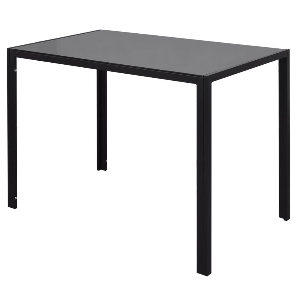 vidaXL Seven Piece Dining Table Set Black
