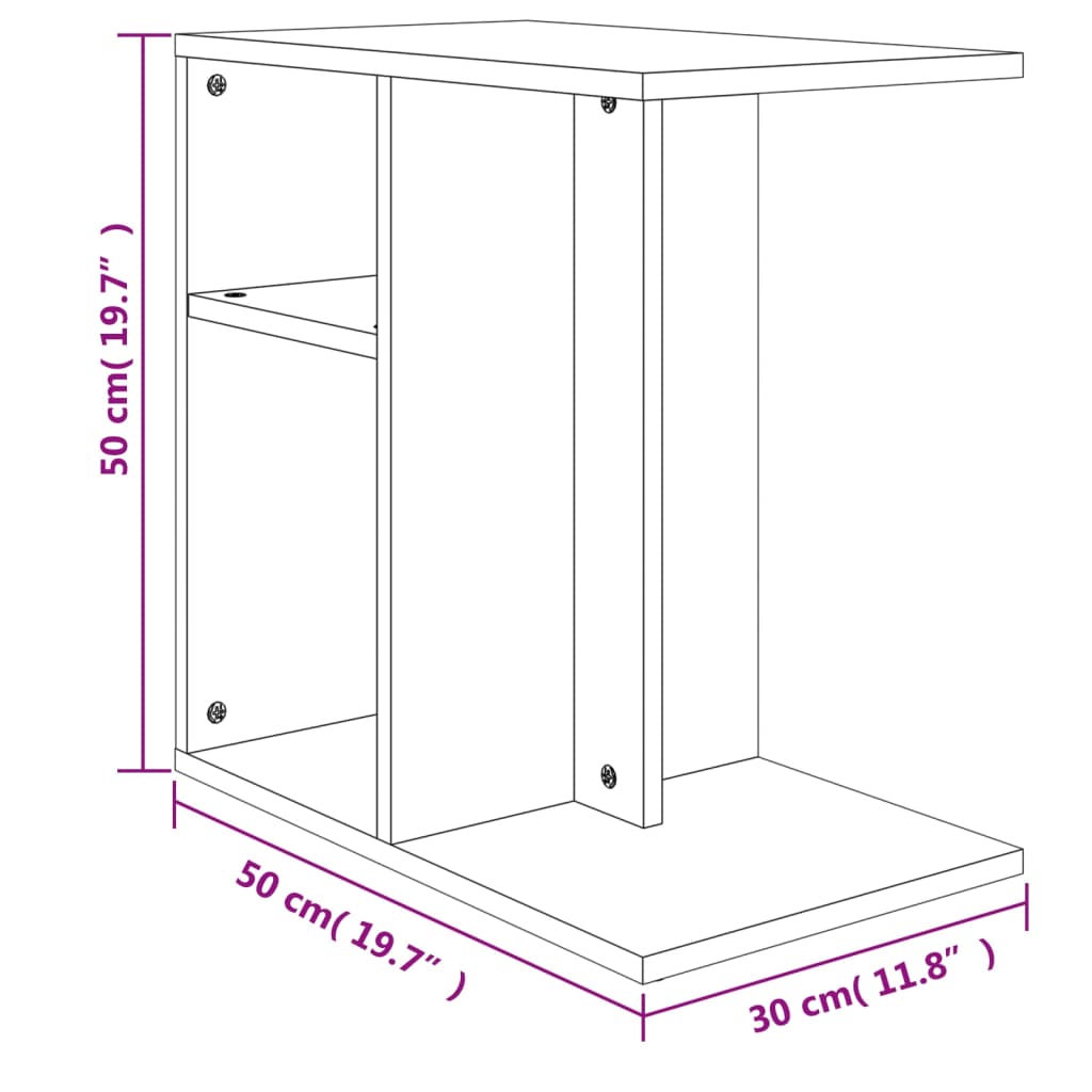 vidaXL Side Table Concrete Grey 50x30x50 cm Engineered Wood