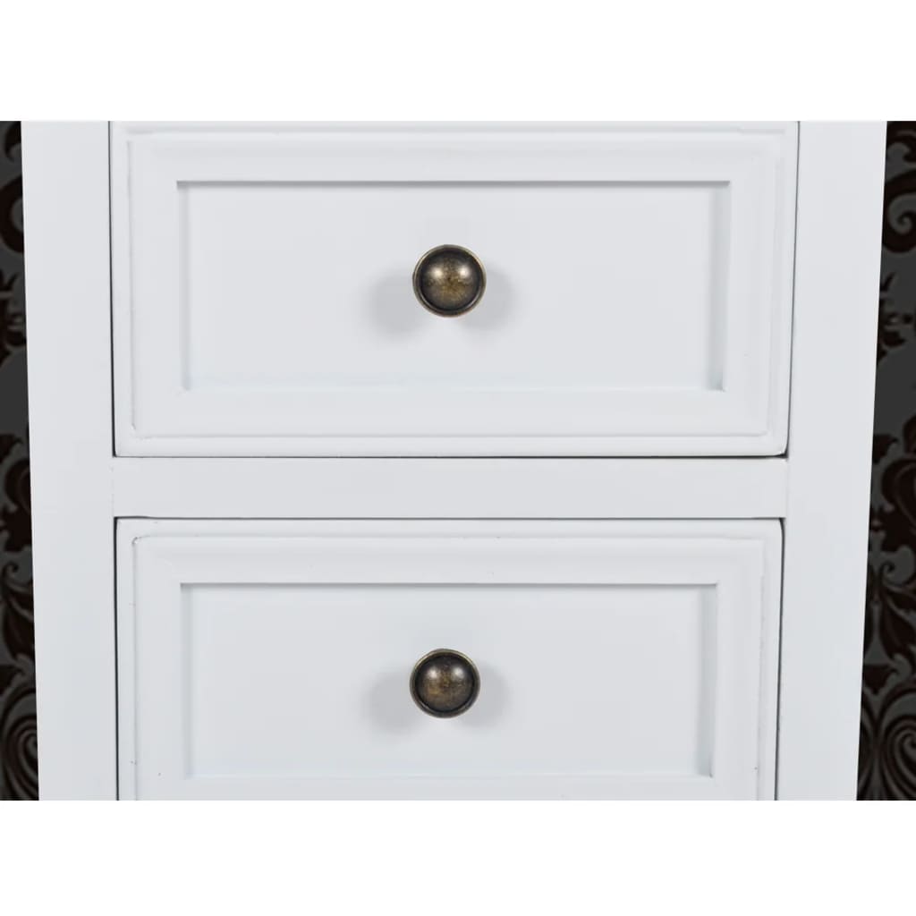 vidaXL Nightstands 4 pcs with 2 Drawers MDF White