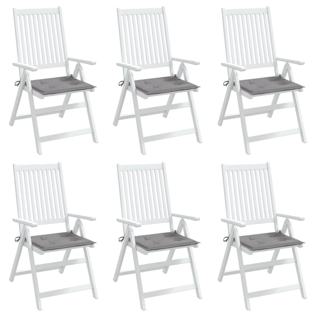 vidaXL Garden Chair Cushions 6 pcs Grey 40x40x3 cm Oxford Fabric
