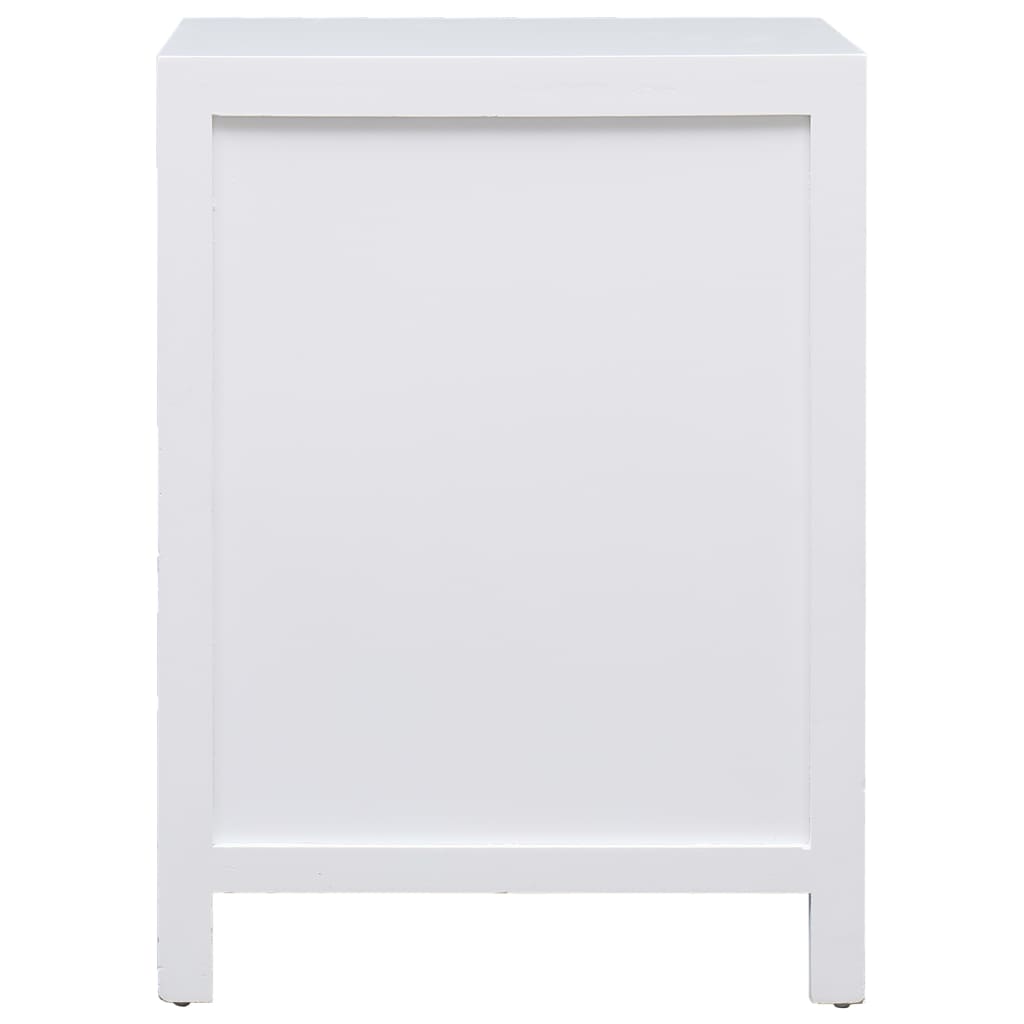 vidaXL Bedside Cabinet White 38x28x52 cm Paulownia Wood