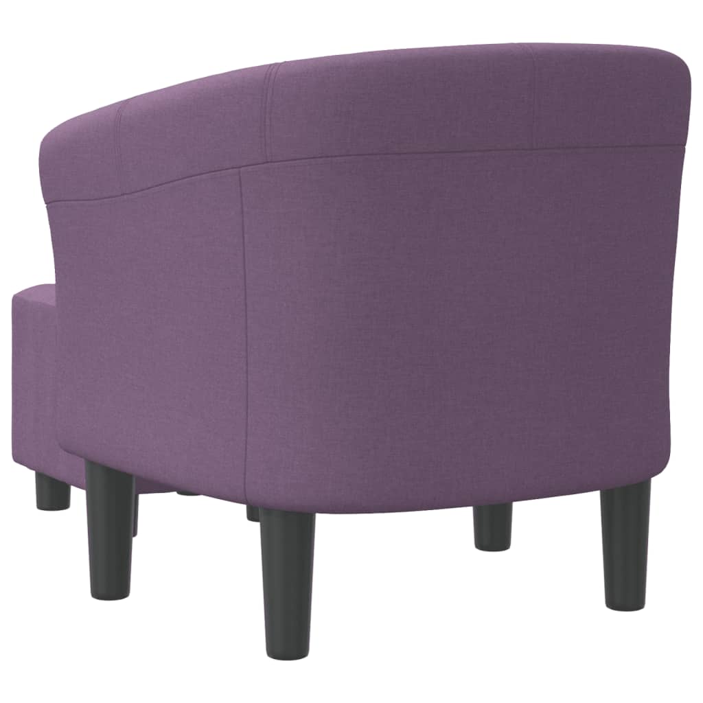 vidaXL Tub Chair with Footstool Purple Fabric