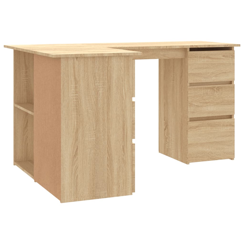 vidaXL Corner Desk Sonoma Oak 145x100x76 cm Chipboard