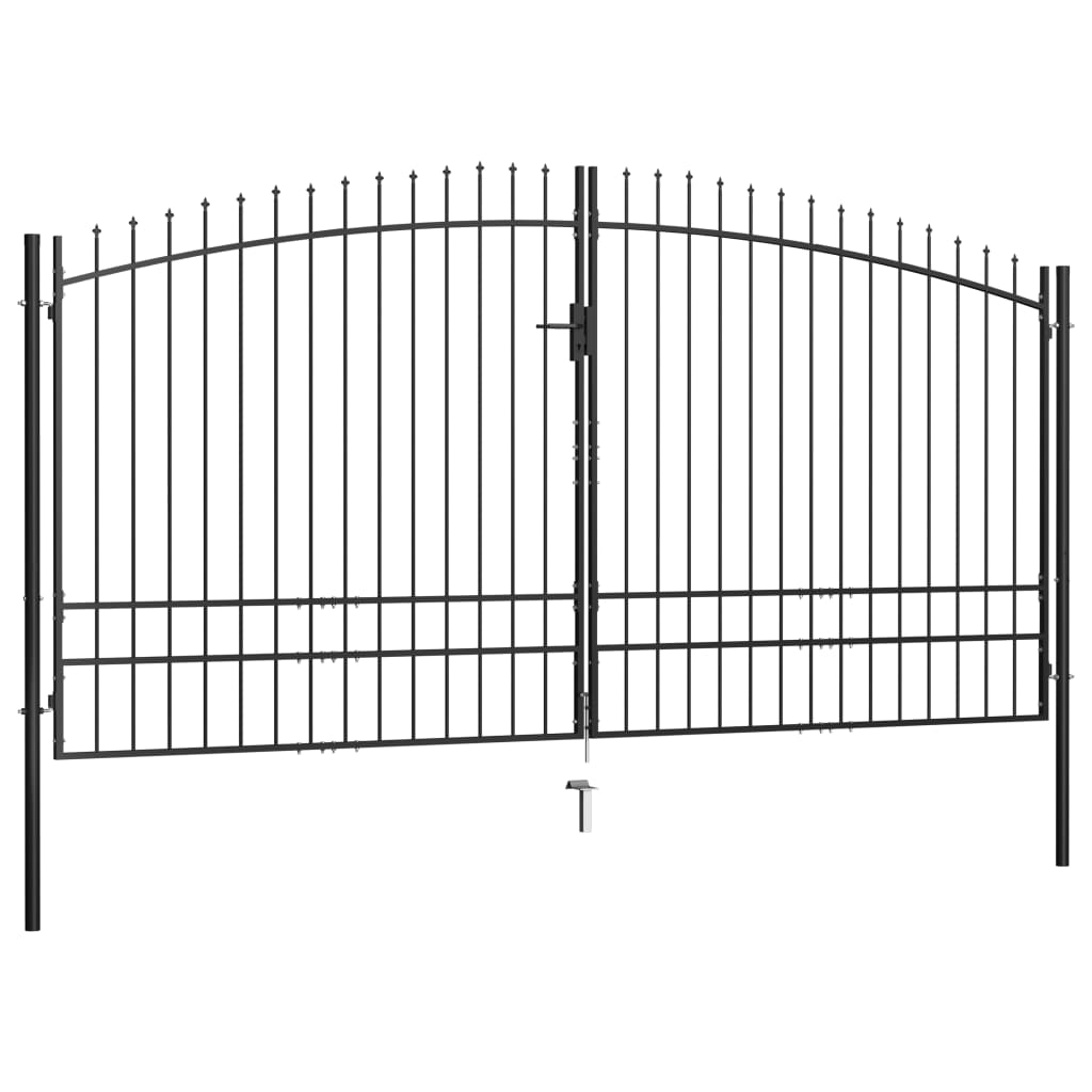 vidaXL Double Door Fence Gate with Spear Top 400x248 cm