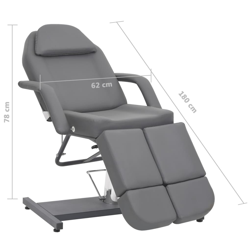vidaXL Beauty Treatment Chair Faux Leather Grey 180x62x78 cm