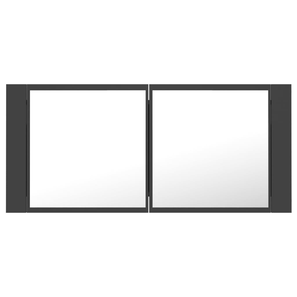 vidaXL LED Bathroom Mirror Cabinet Grey 100x12x45 cm Acrylic