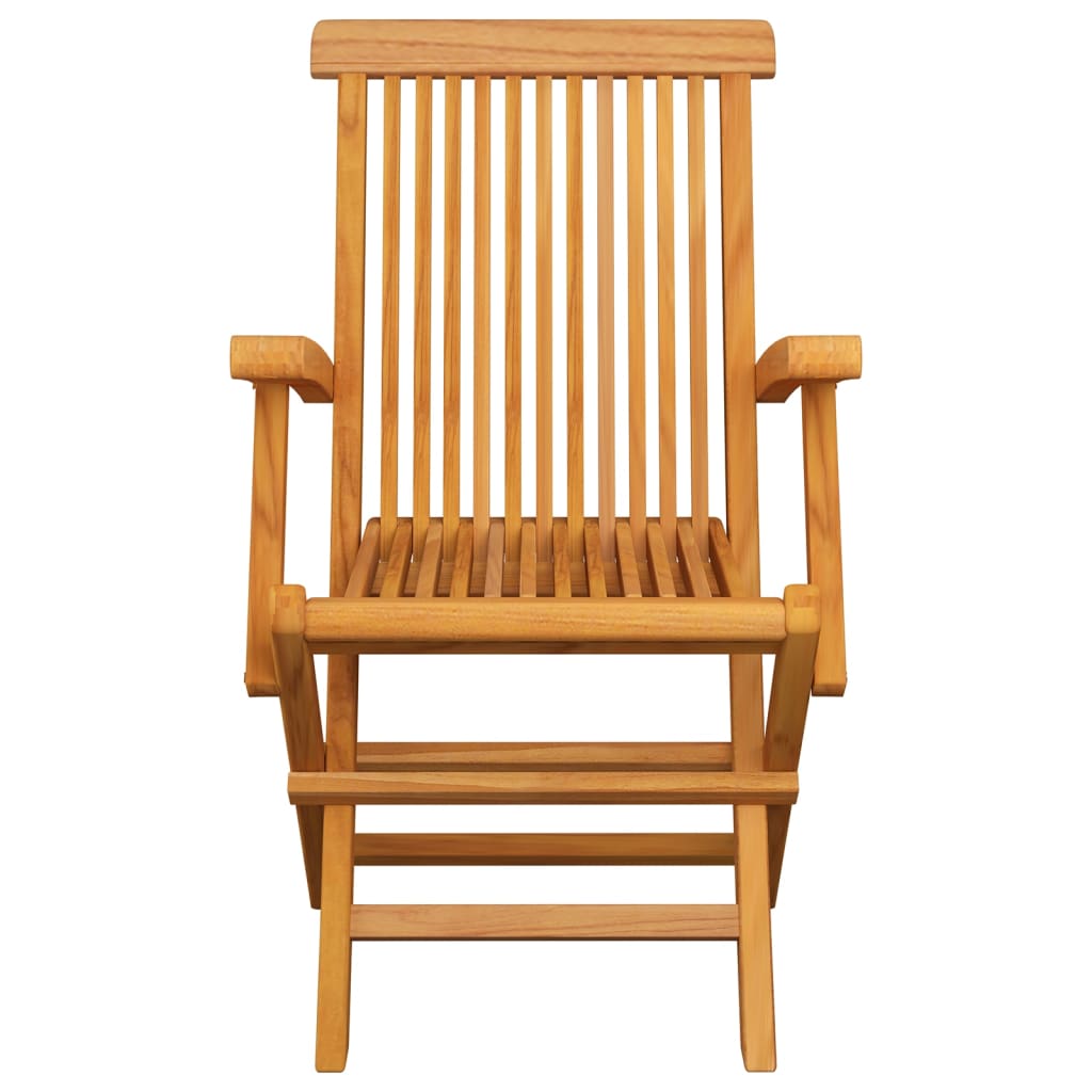 vidaXL Garden Chairs with Cream Cushions 8 pcs Solid Teak Wood