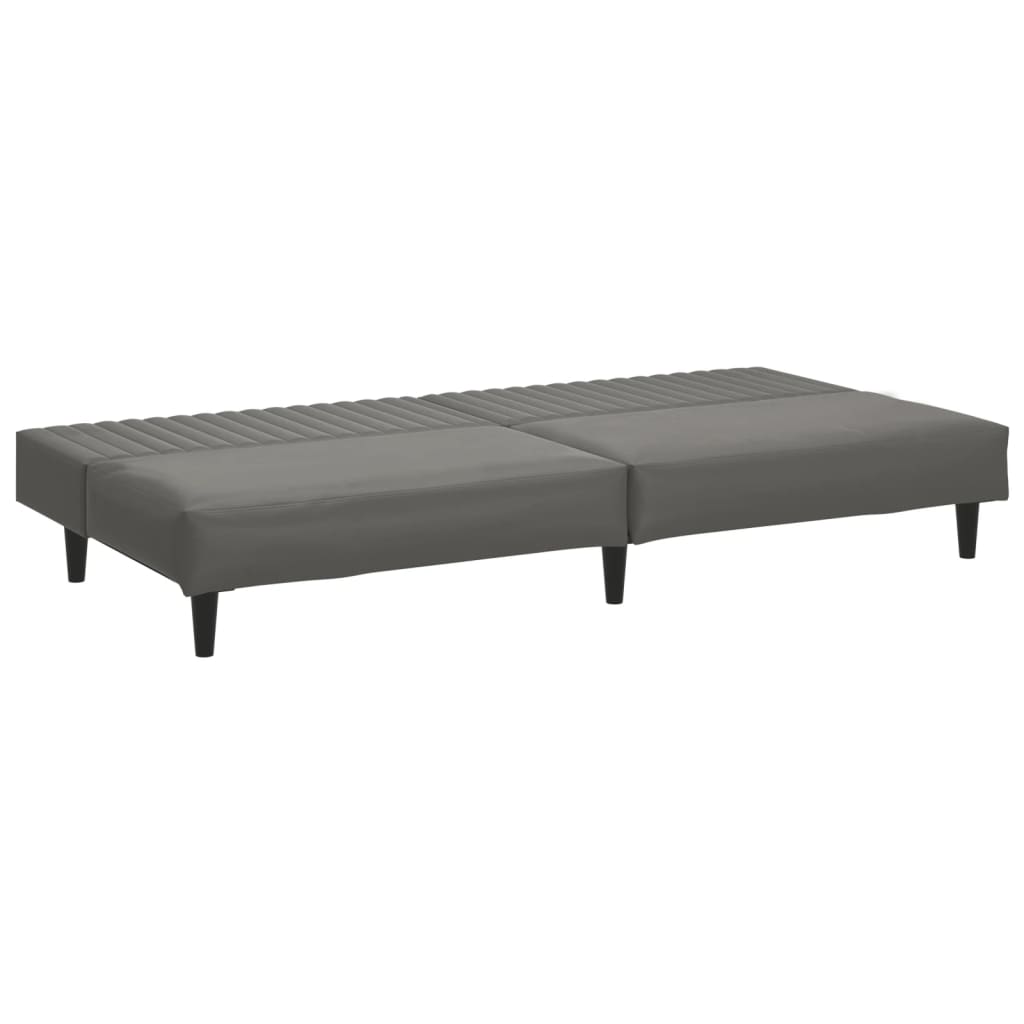vidaXL 2-Seater Sofa Bed Grey Faux Leather