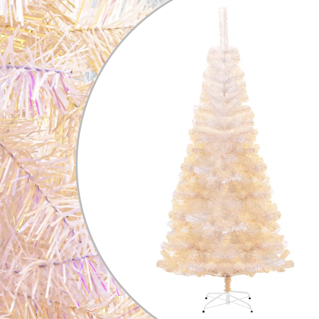 vidaXL Artificial Christmas Tree with Iridescent Tips White 180 cm PVC