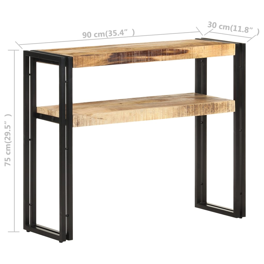 vidaXL Console Table 90x30x75 cm Rough Mango Wood
