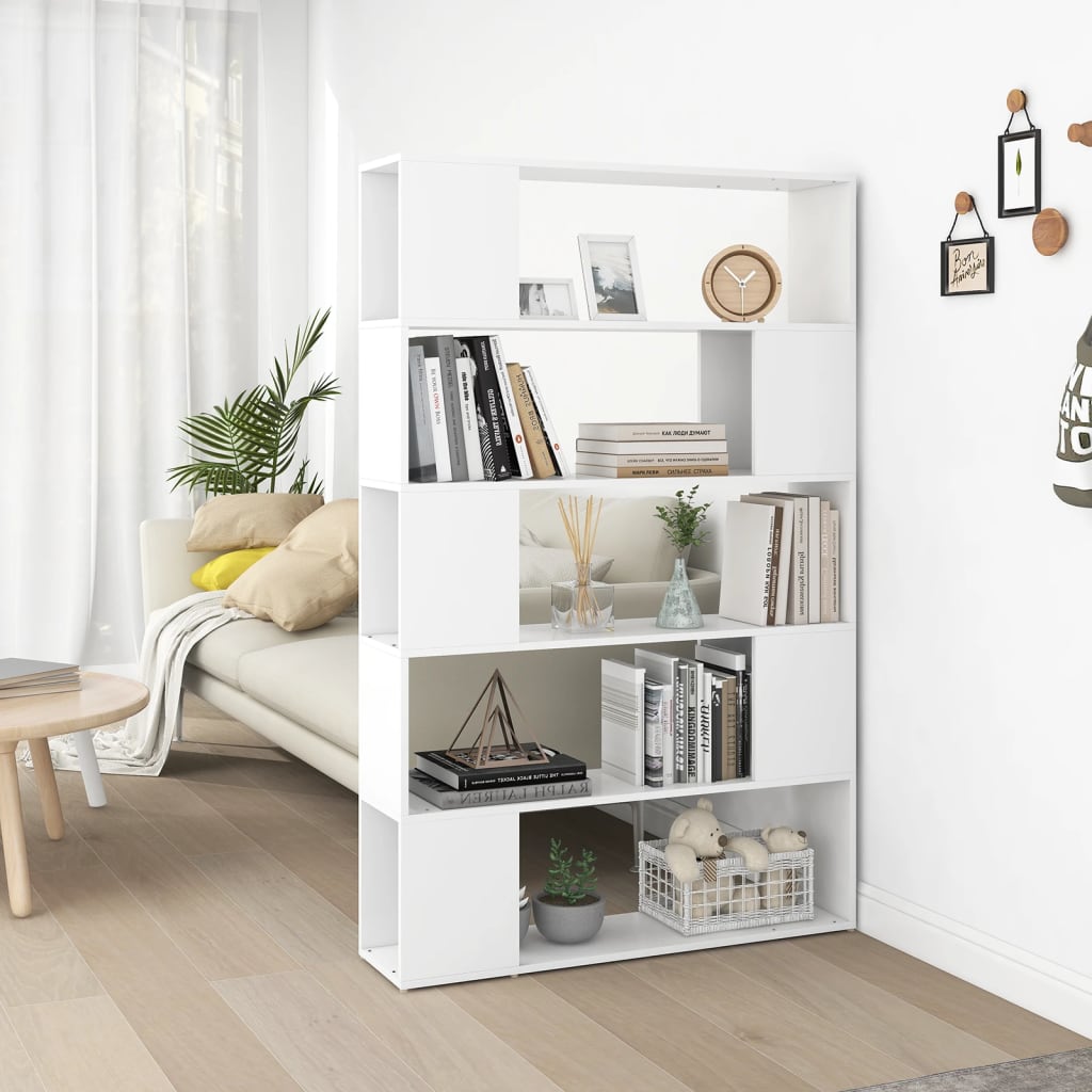 vidaXL Book Cabinet Room Divider White 100x24x155 cm Engineered Wood