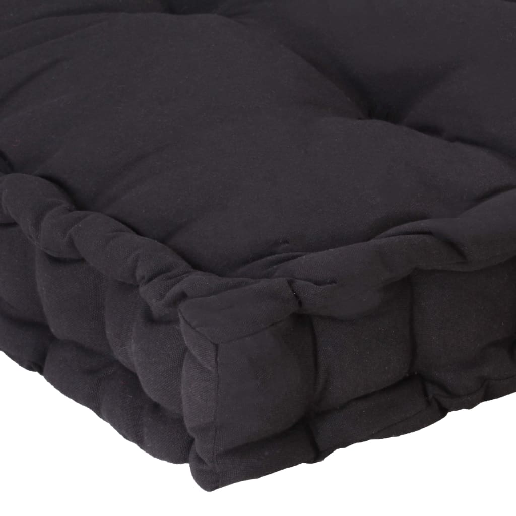 vidaXL Pallet Floor Cushions 2 pcs Cotton Black