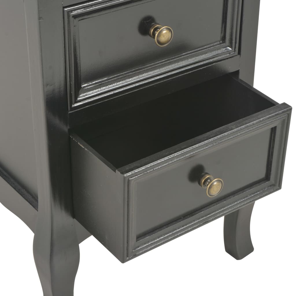 vidaXL Bedside Cabinets 2 pcs Black 35x30x49 cm MDF