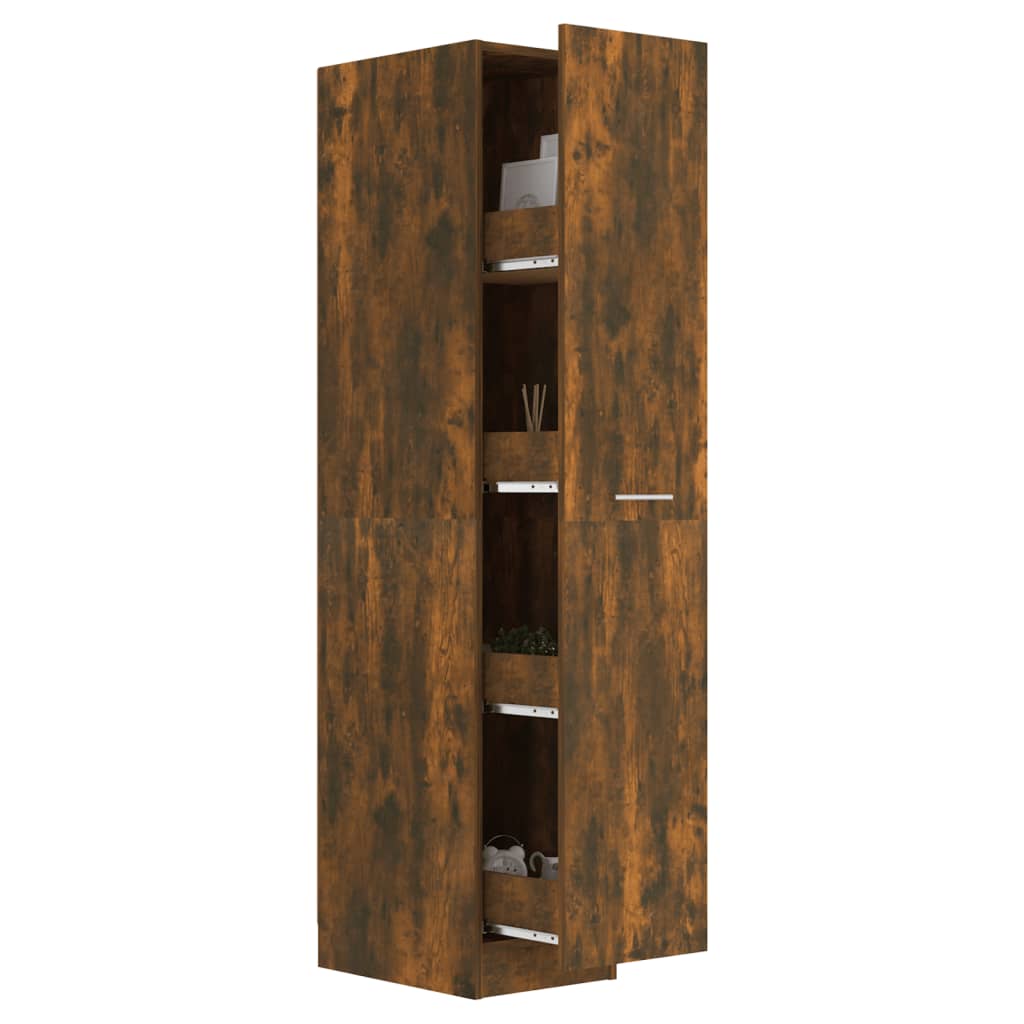 vidaXL Apothecary Cabinet Smoked Oak 30x42.5x150 cm Engineered Wood