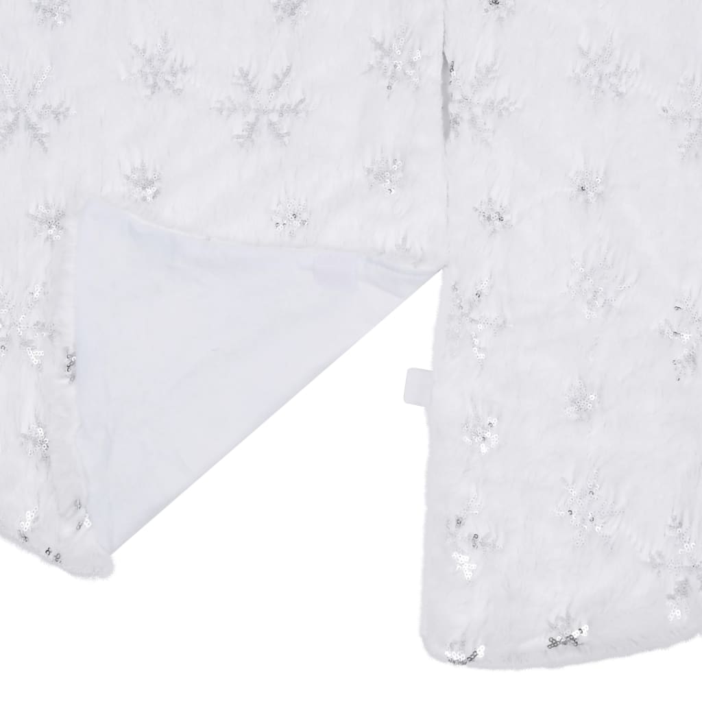 vidaXL Luxury Christmas Tree Skirt White 150 cm Faux