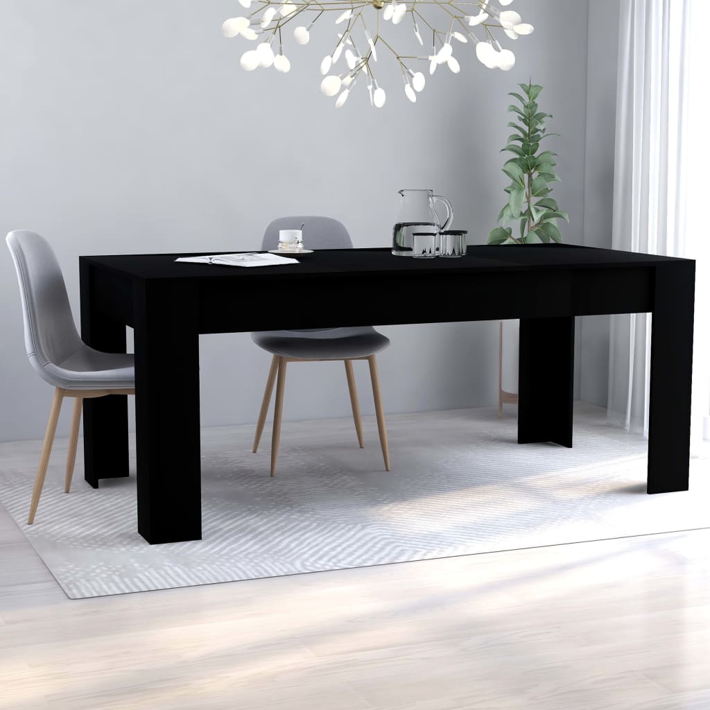 vidaXL Dining Table Black 180x90x76 cm Engineered Wood