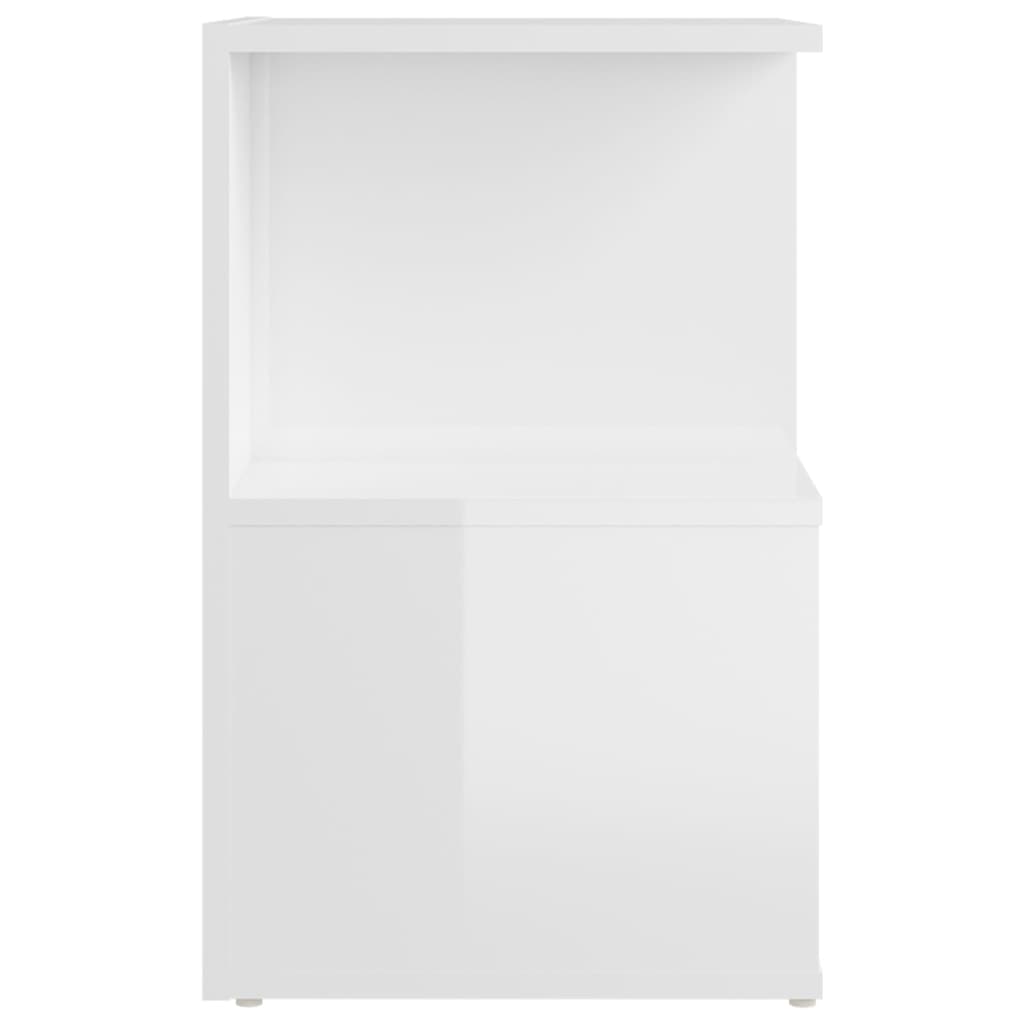 vidaXL Bedside Cabinets 2 pcs High Gloss White 35x35x55 cm Engineered Wood