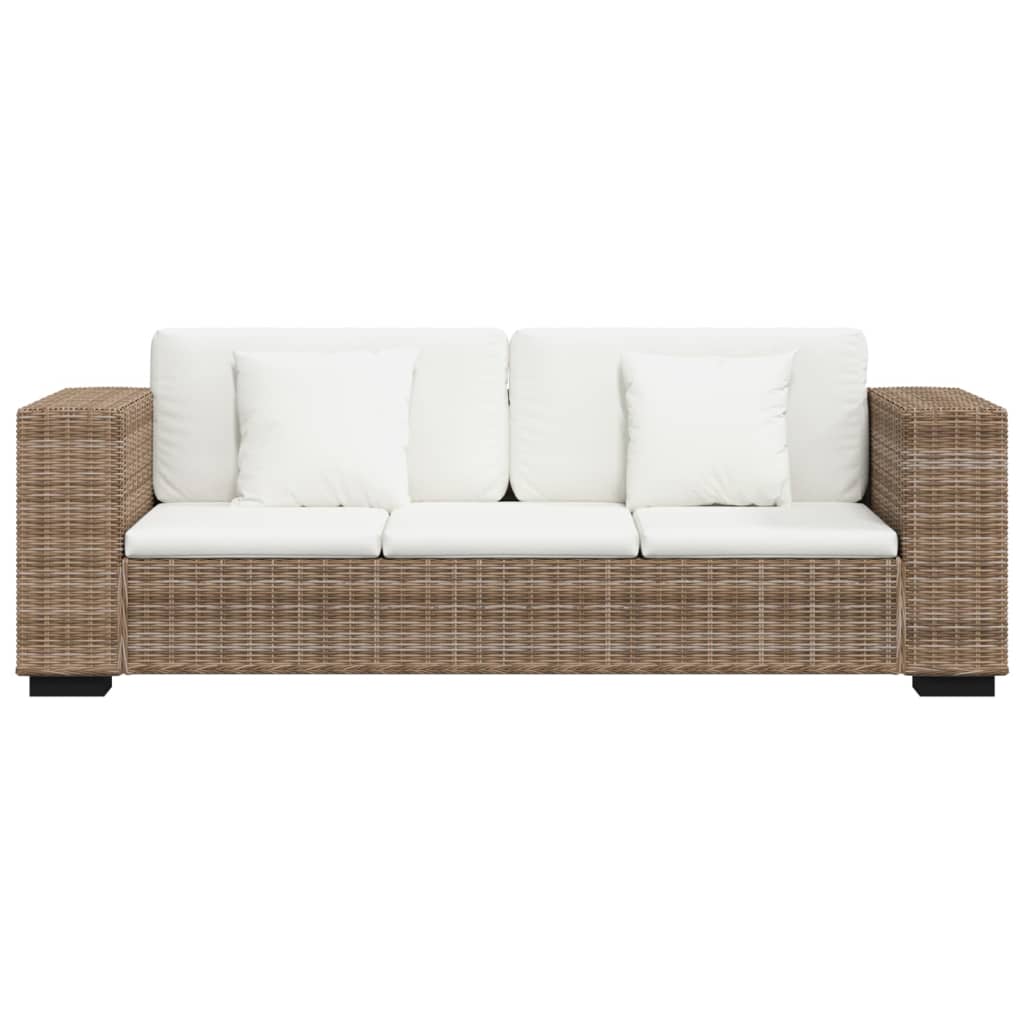 vidaXL Eight Piece 3-Seater Sofa Set Real Rattan