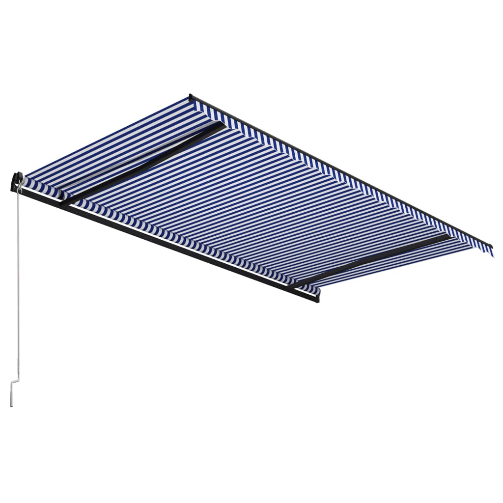 vidaXL Manual Retractable Awning 500x300 cm Blue and White