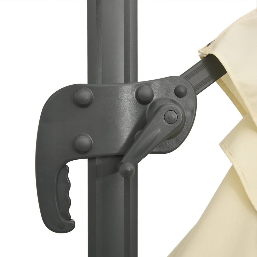 vidaXL Cantilever Umbrella with Aluminium Pole Sand White 300x300 cm