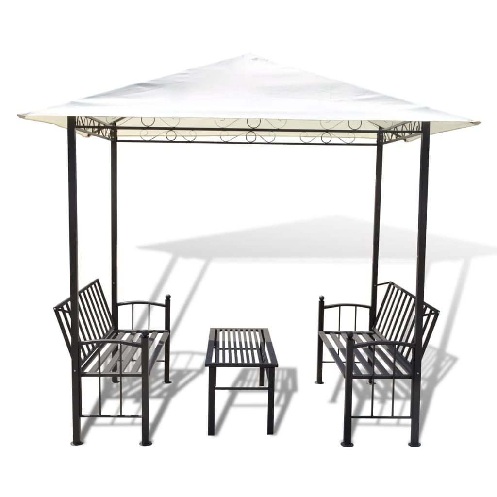 vidaXL Garden Pavilion with Table and Bench 2.5 x 1.5 x 2.4 m