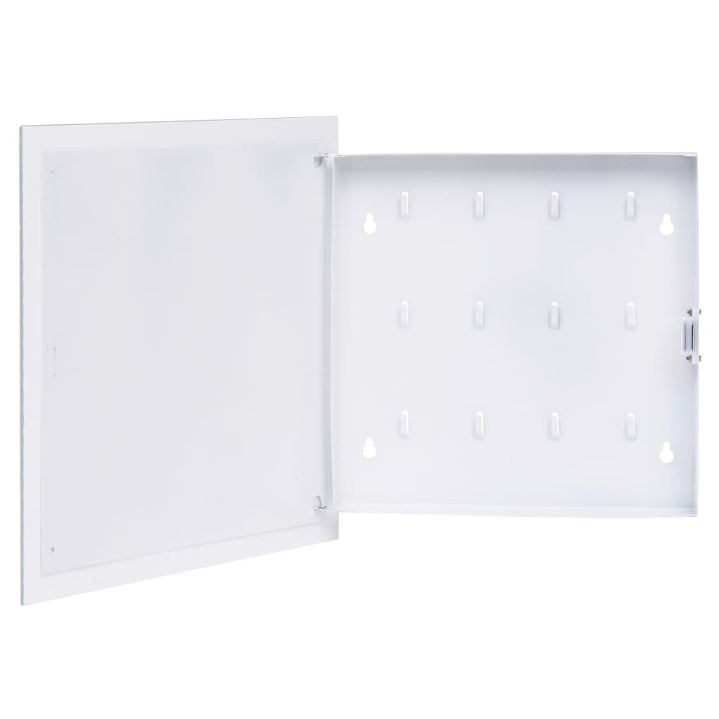 vidaXL Key Box with Magnetic Board White 35x35x5.5 cm