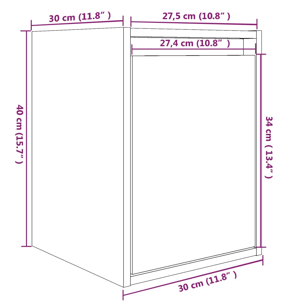 vidaXL Wall Cabinets 2 pcs Honey Brown 30x30x40 cm Solid Wood Pine