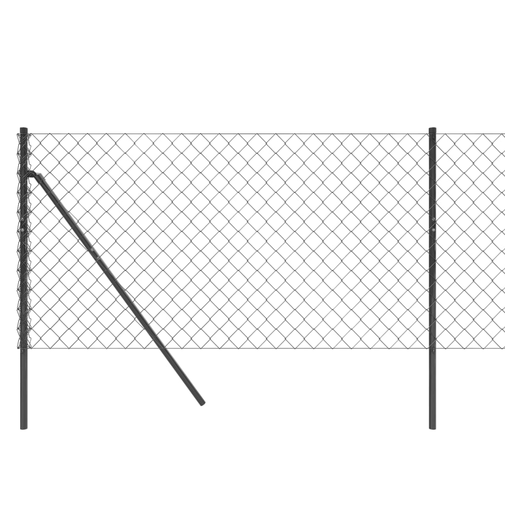 vidaXL Chain Link Fence Anthracite 0.8x25 m