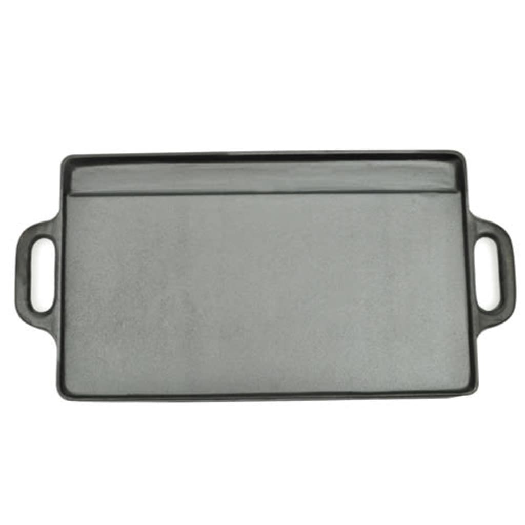 vidaXL Grill Platter 2 pcs Cast Iron Reversible 38x23 cm
