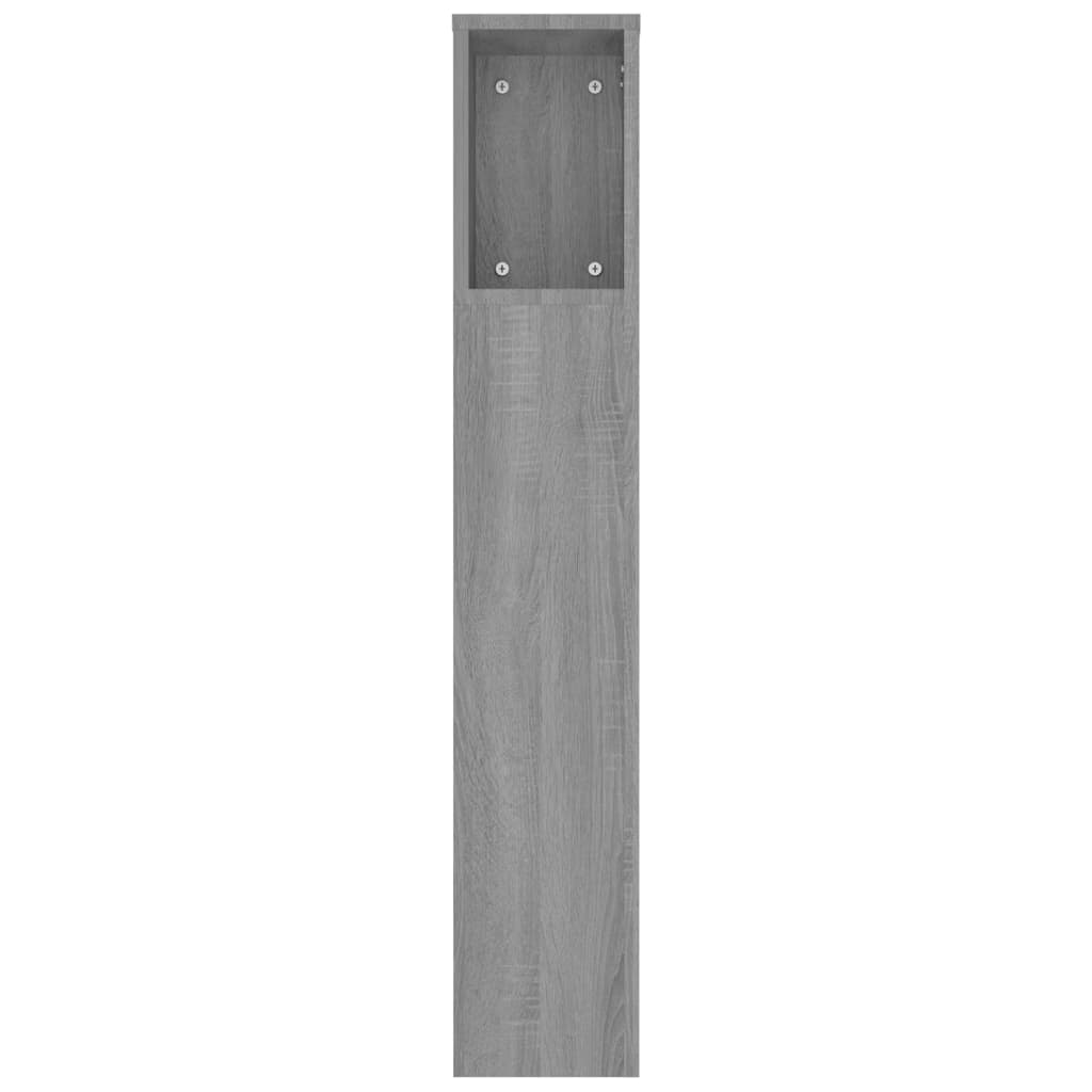 vidaXL Headboard Cabinet Grey Sonoma 180x18.5x104.5 cm