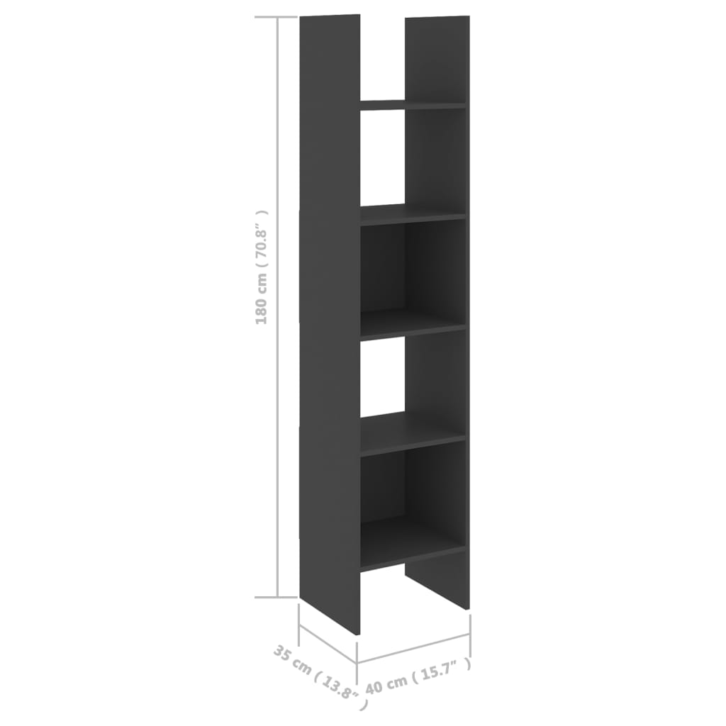 vidaXL 4 Piece Book Cabinet Set Grey Engineered Wood