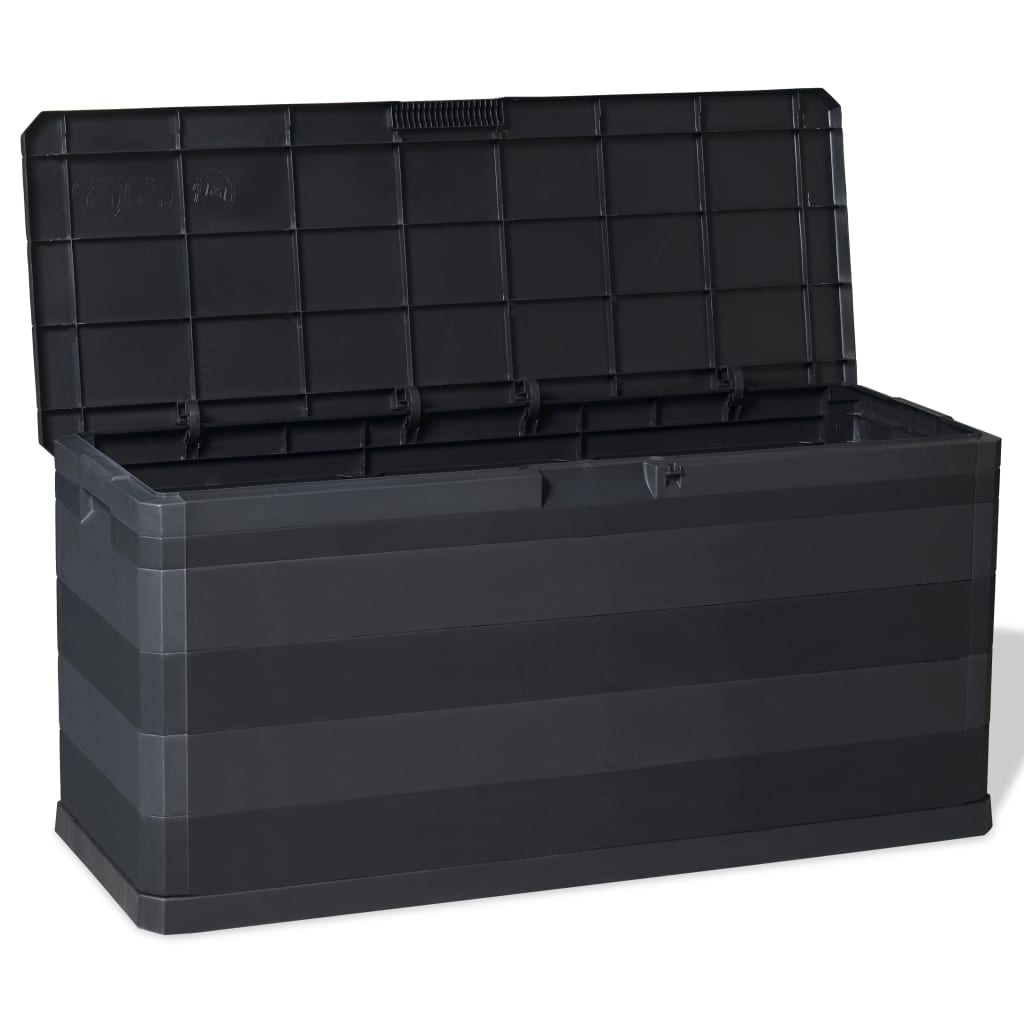 vidaXL Garden Storage Box Black 117x45x56 cm