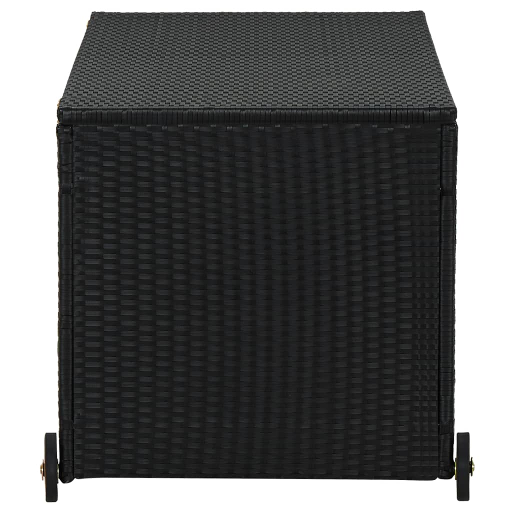 vidaXL Garden Storage Box Black 120x65x61 cm Poly Rattan
