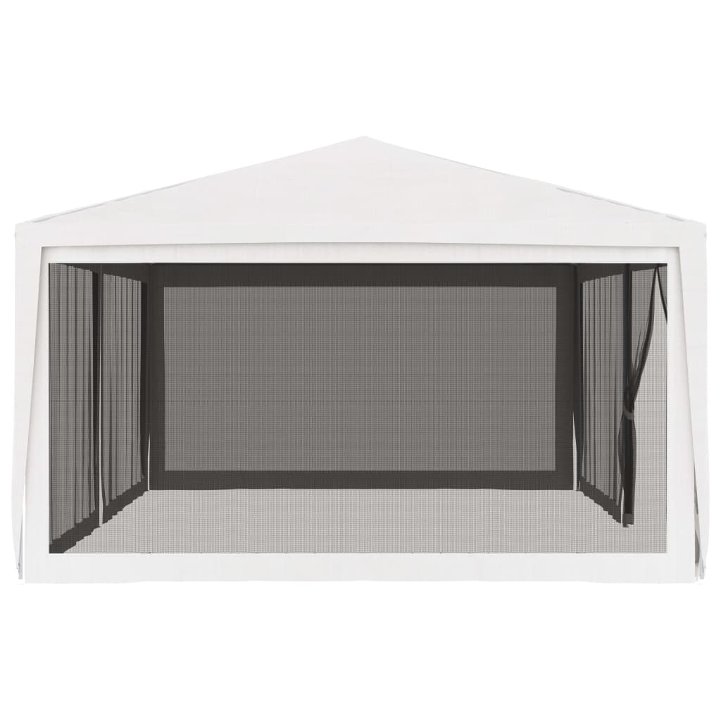 vidaXL Party Tent with 4 Mesh Sidewalls 4x6 m White