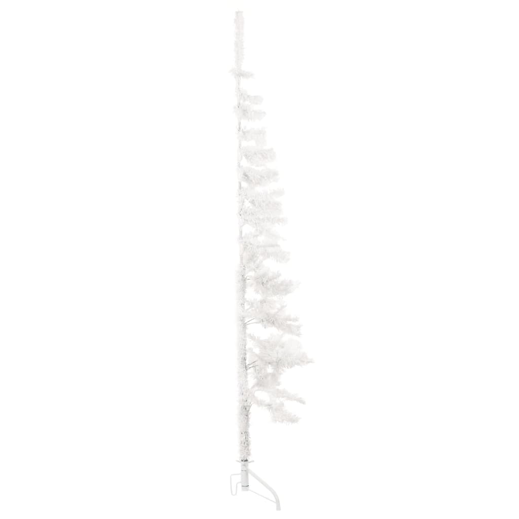 vidaXL Slim Artificial Half Christmas Tree with Stand White 150 cm