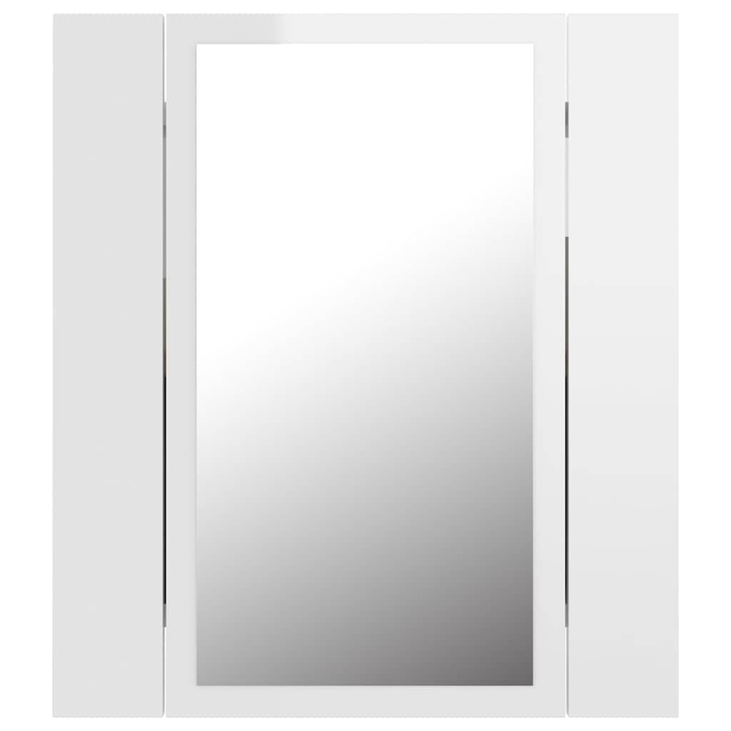 vidaXL LED Bathroom Mirror High Gloss White 40x12x45 cm