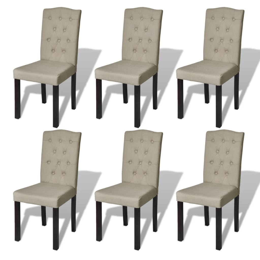 vidaXL Dining Chairs 6 pcs Camel Fabric