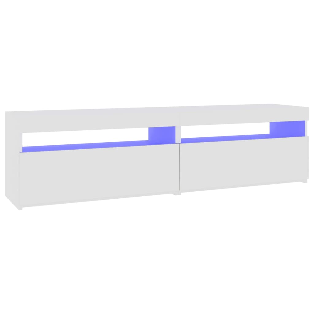 vidaXL TV Cabinets 2 pcs with LED Lights High Gloss White 75x35x40 cm