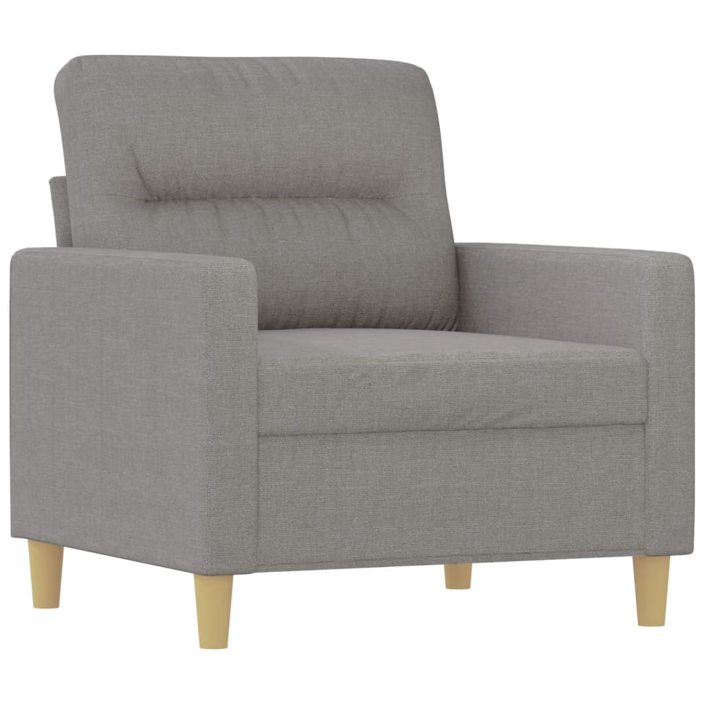 vidaXL 3 Piece Sofa Set with Throw Pillows and Cushions Light Grey Fabric