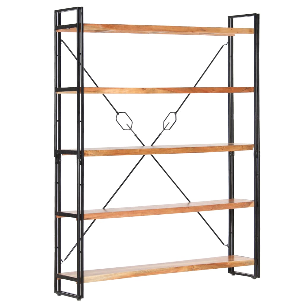 vidaXL 5-Tier Bookcase 140x30x180 cm Solid Acacia Wood