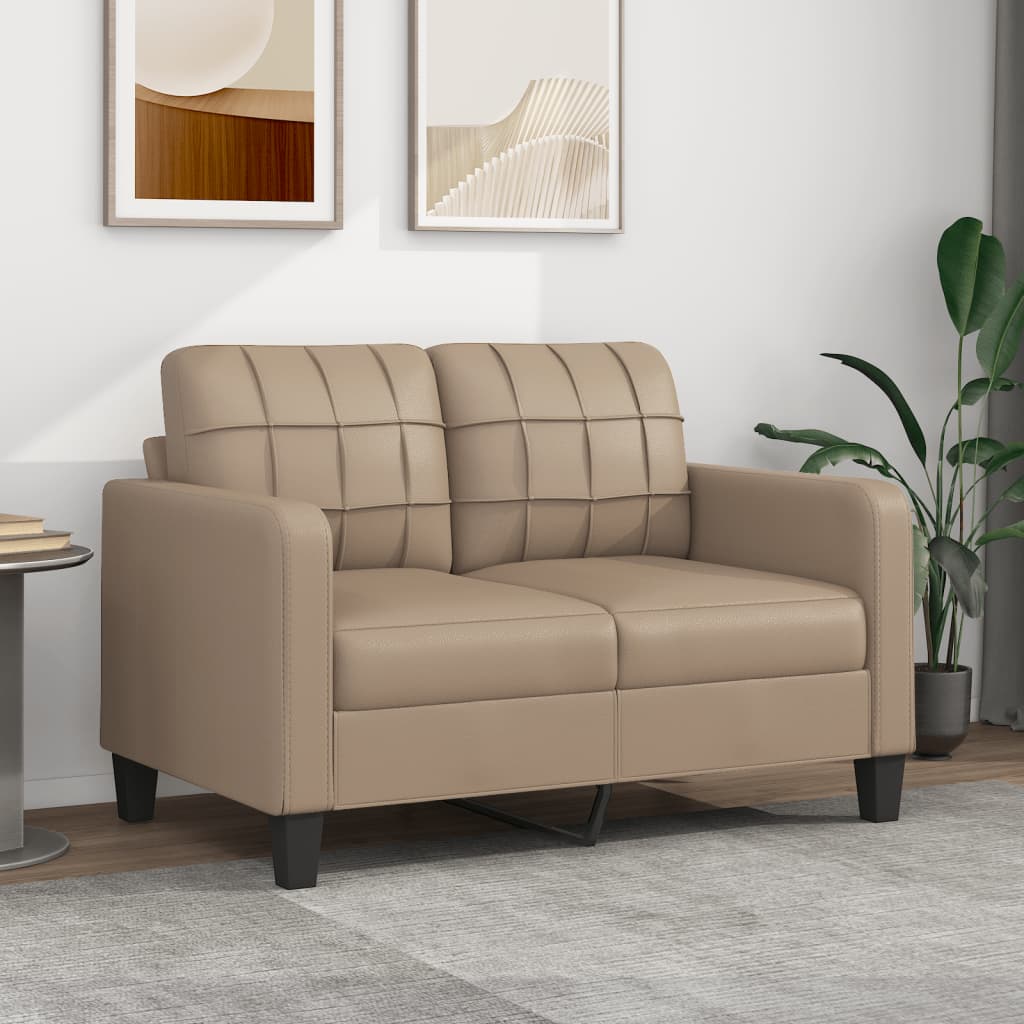 vidaXL 2-Seater Sofa Cappuccino 120 cm Faux Leather