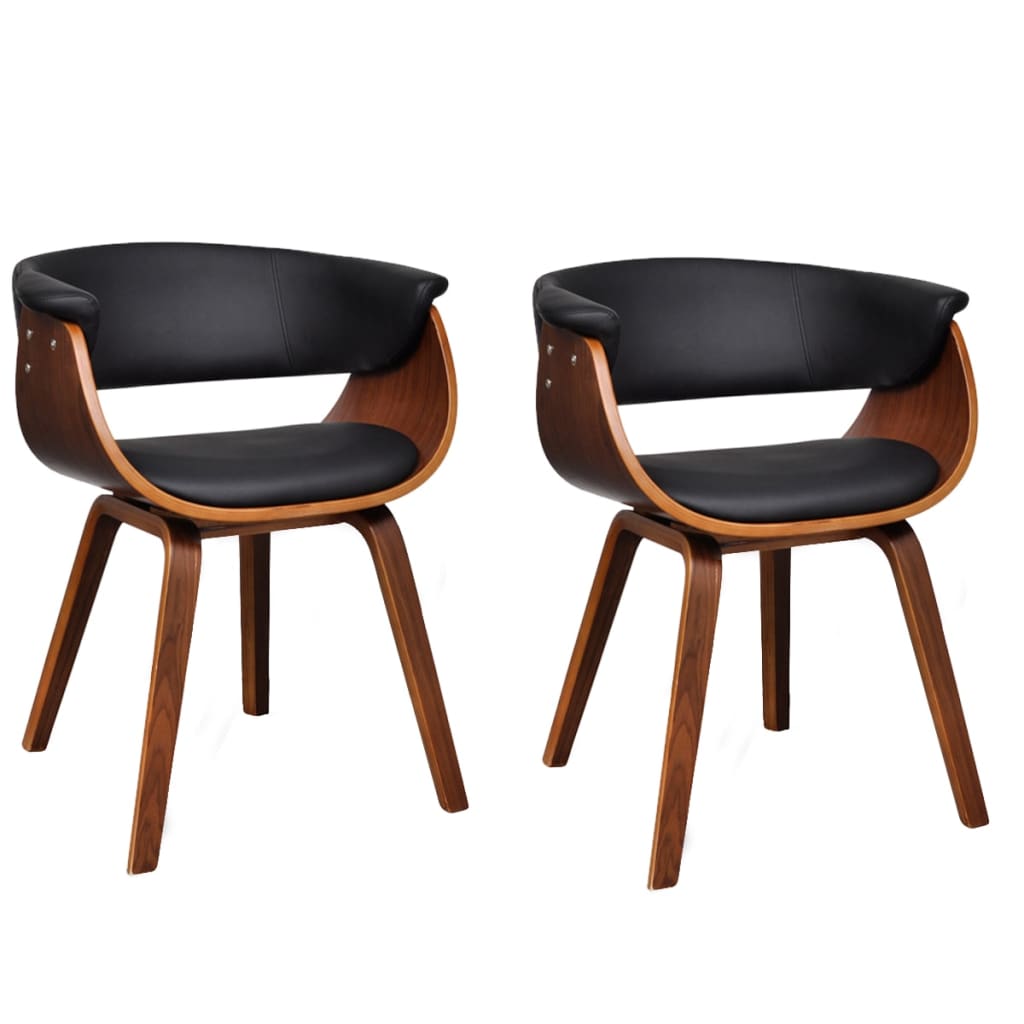 Modern Artificial Leather Wood Dining Chair 2 pcs