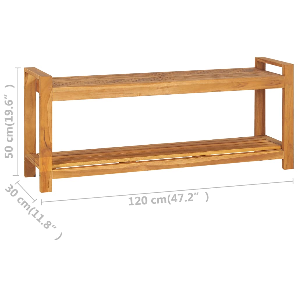 vidaXL Bench 120 cm Solid Teak Wood