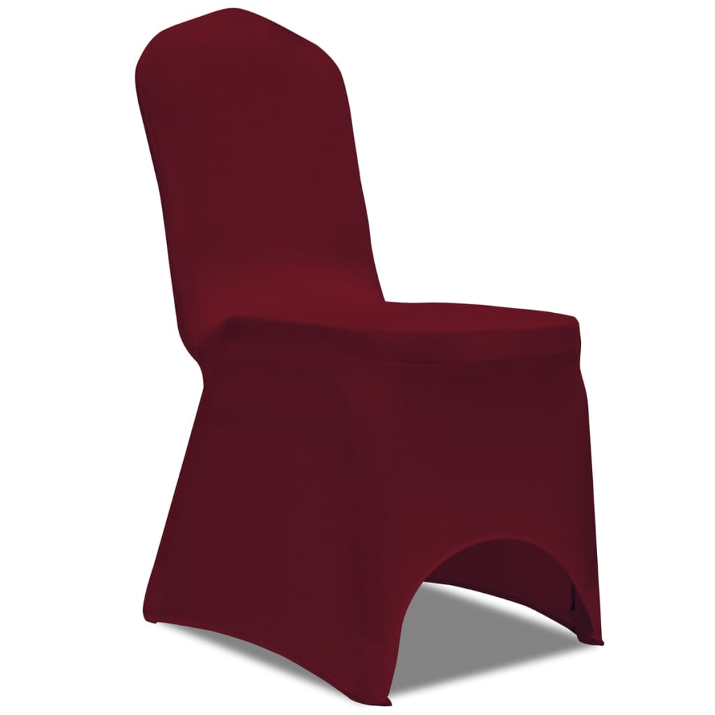 vidaXL Chair Cover Stretch Burgundy 18 pcs