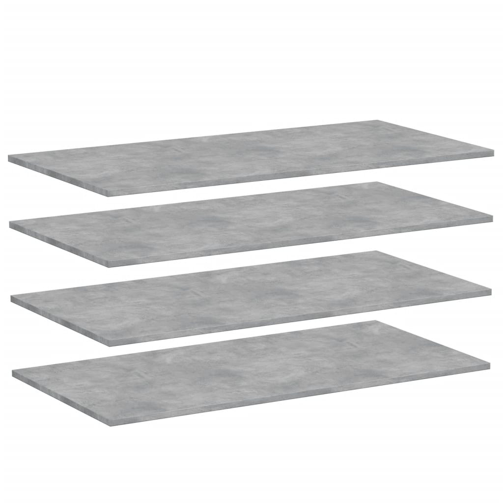 vidaXL Bookshelf Boards 4 pcs Concrete Grey 100x50x1.5 cm Engineered Wood