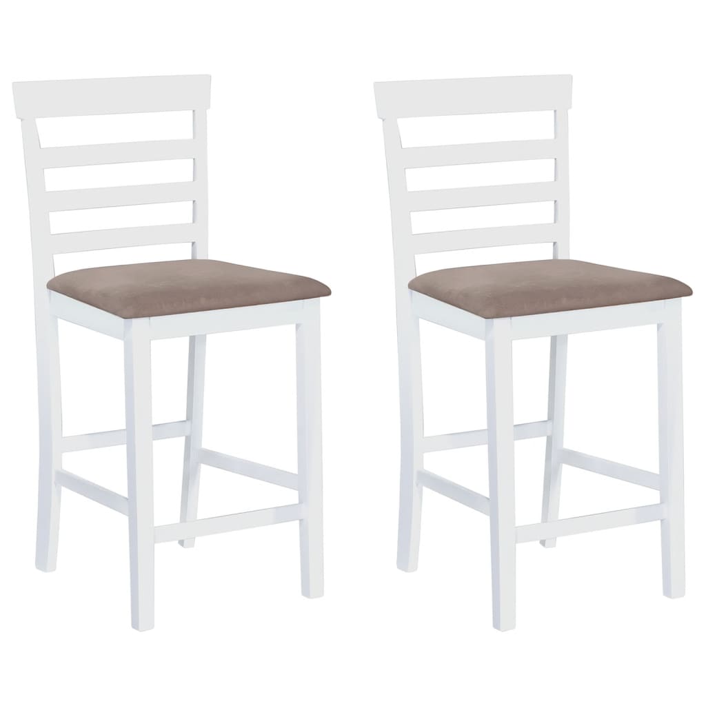 vidaXL Bar Chairs 2 pcs White Fabric
