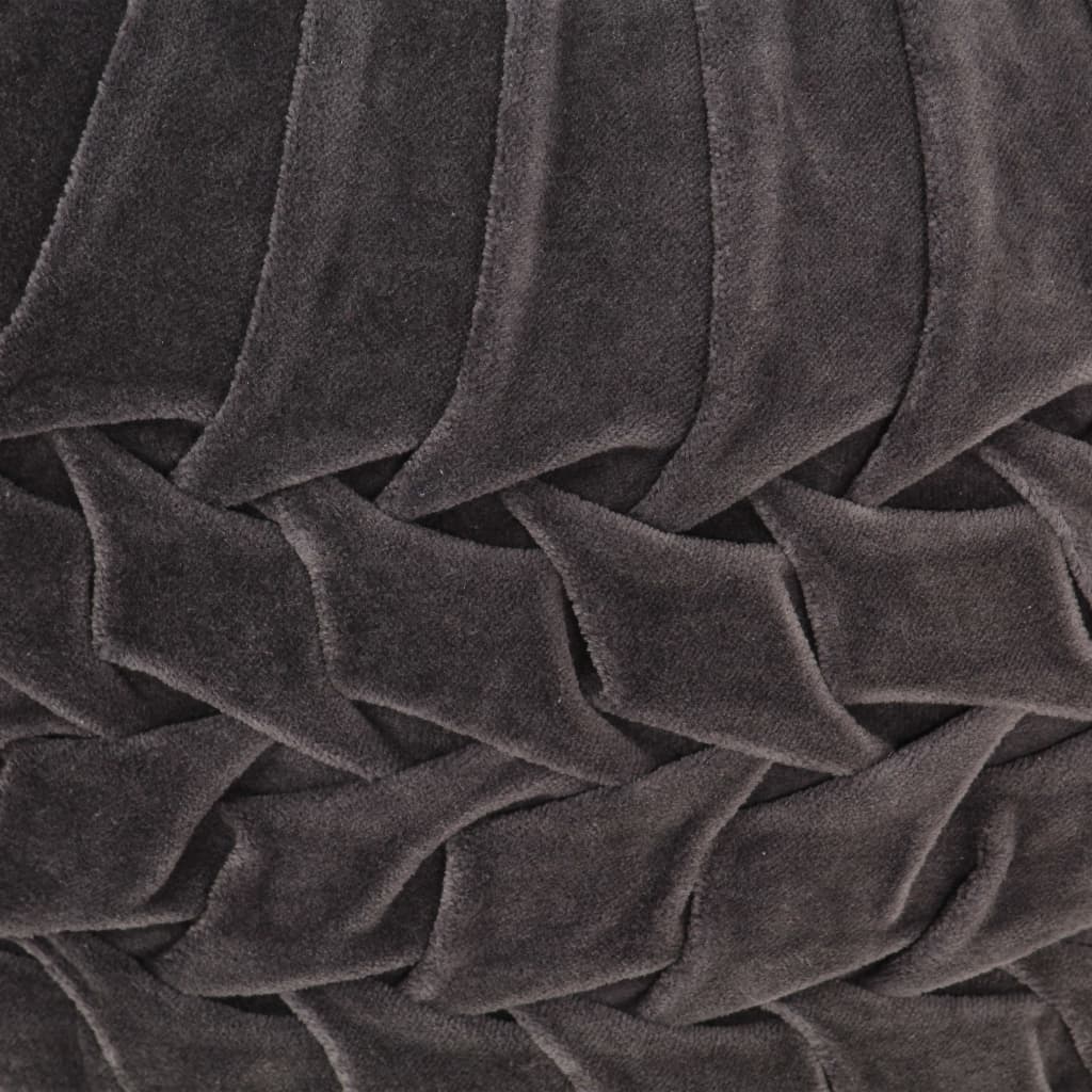 vidaXL Pouffe Cotton Velvet Smock Design 40x30 cm Anthracite