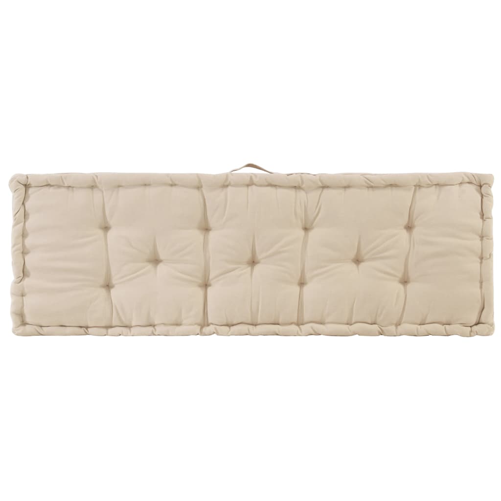vidaXL Pallet Floor Cushion Cotton 120x40x7 cm Beige